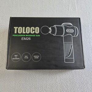 TOLOCO EM26 Percussion Massage Gun Unisex OS Black Deep Tissue 10 Heads LED